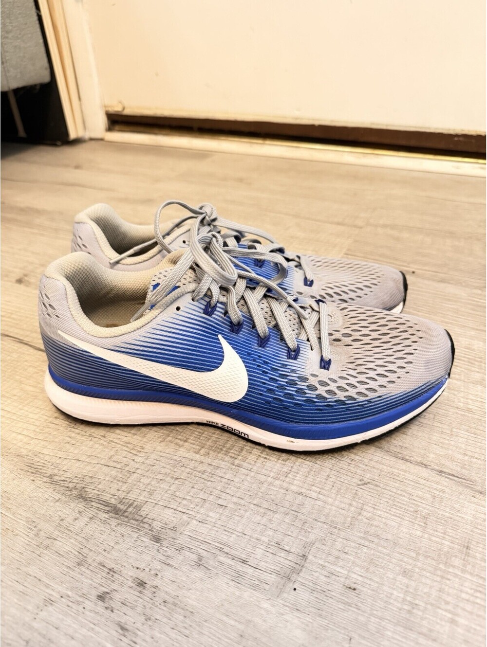 Nike Air Zoom Pegasus 34 Men US 9.5 Training Running Shoe Grey Blue